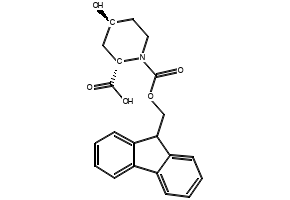 (2R,4S)-1-(((9H-FLUOREN-9-YL)METHOXY)CARBONYL)-4-HYDROXYPIPERIDINE-2-CARBOXYLIC ACID structure, CAS 917099-02-6