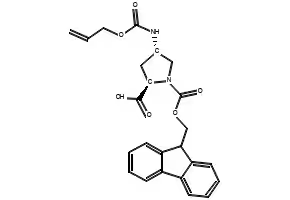 (2R,4S)-4-ALLOC-AMINO-1-FMOC-PYRROLIDINE-2-CARBOXYLIC ACID structure, CAS 549534-58-9