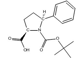 (2R,5S)-1-(TERT-BUTOXYCARBONYL)-5-PHENYLPYRROLIDINE-2-CARBOXYLIC ACID structure, CAS 158706-46-8