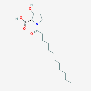 (2S)-1-DODECANOYL-3-HYDROXYPYRROLIDINE-2-CARBOXYLIC ACID structure, CAS 135777-18-3