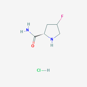 (2S)-4-FLUOROPYRROLIDINE-2-CARBOXAMIDE HYDROCHLORIDE structure, CAS 1061689-04-0