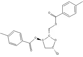 (2S,3R,5R)-5-CHLORO-2-(((4-METHYLBENZOYL)OXY)METHYL)TETRAHYDROFURAN-3-YL 4-METHYLBENZOATE structure, CAS 141846-57-3