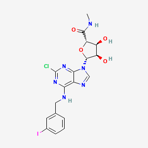 (2S,3S,4R,5R)-5-(2-CHLORO-6-((3-IODOBENZYL)AMINO)-9H-PURIN-9-YL)-3,4-DIHYDROXY-N-METHYLTETRAHYDROFURAN-2-CARBOXAMIDE structure, CAS 163042-96-4