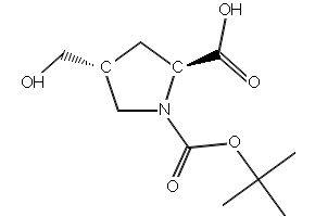 (2S,4R)-1-(TERT-BUTOXYCARBONYL)-4-(HYDROXYMETHYL)PYRROLIDINE-2-CARBOXYLIC ACID structure, CAS 273221-97-9