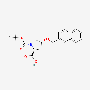 (2S,4R)-1-(TERT-BUTOXYCARBONYL)-4-(NAPHTHALEN-2-YLMETHOXY)PYRROLIDINE-2-CARBOXYLIC ACID structure, CAS 630425-40-0