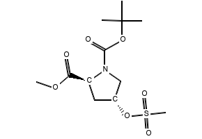 (2S,4R)-1-TERT-BUTYL 2-METHYL 4-((METHYLSULFONYL)OXY)PYRROLIDINE-1,2-DICARBOXYLATE structure, CAS 84520-67-2