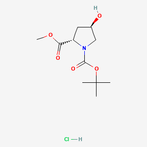 (2S,4R)-4-HYDROXY-1,2-PYRROLIDINEDICARBOXYLIC ACID 1-TERT-BUTYL 2-METHYL ESTER HYDROCHLORIDE structure, CAS 144527-44-6