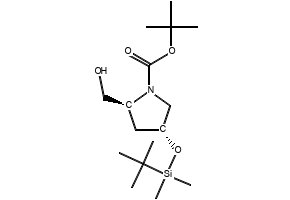 (2S,4R)-TERT-BUTYL 4-((TERT-BUTYLDIMETHYLSILYL)OXY)-2-(HYDROXYMETHYL)PYRROLIDINE-1-CARBOXYLATE structure, CAS 114676-67-4