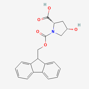 (2S,4S)-1-(((9H-FLUOREN-9-YL)METHOXY)CARBONYL)-4-HYDROXYPYRROLIDINE-2-CARBOXYLIC ACID structure, CAS 189249-10-3