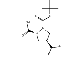 (2S,4S)-1-(TERT-BUTOXYCARBONYL)-4-(DIFLUOROMETHYL)PYRROLIDINE-2-CARBOXYLIC ACID structure, CAS 474417-79-3