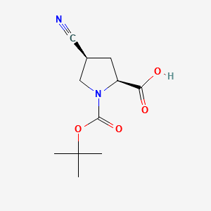 (2S,4S)-1-(TERT-BUTOXYCARBONYL)-4-CYANOPYRROLIDINE-2-CARBOXYLIC ACID structure, CAS 132622-71-0