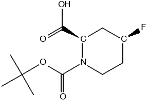 (2S,4S)-1-(TERT-BUTOXYCARBONYL)-4-FLUOROPIPERIDINE-2-CARBOXYLIC ACID structure, CAS 1260602-67-2