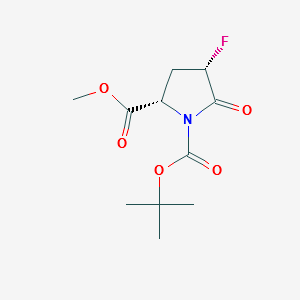 (2S,4S)-1-TERT-BUTYL 2-METHYL 4-FLUORO-5-OXOPYRROLIDINE-1,2-DICARBOXYLATE structure, CAS 1268729-74-3
