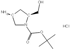 (2S,4S)-TERT-BUTYL 4-AMINO-2-(HYDROXYMETHYL)PYRROLIDINE-1-CARBOXYLATE HYDROCHLORIDE structure, CAS 1217803-39-8
