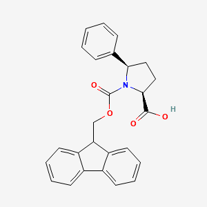 (2S,5R)-1-(((9H-FLUOREN-9-YL)METHOXY)CARBONYL)-5-PHENYLPYRROLIDINE-2-CARBOXYLIC ACID structure, CAS 215190-21-9