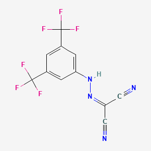 (3,5-BIS(TRIFLUOROMETHYL)PHENYL)CARBONOHYDRAZONOYL DICYANIDE structure, CAS 138555-70-1