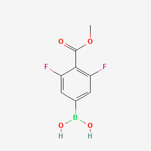 (3,5-DIFLUORO-4-(METHOXYCARBONYL)PHENYL)BORONIC ACID structure, CAS 1190989-09-3