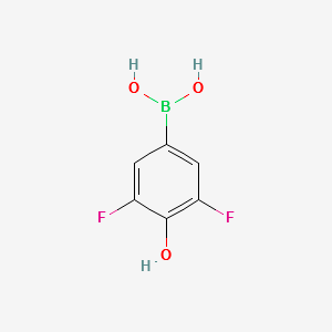 (3,5-DIFLUORO-4-HYDROXYPHENYL)BORONIC ACID structure, CAS 1132666-81-9