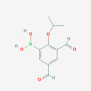 (3,5-DIFORMYL-2-ISOPROPOXYPHENYL)BORONIC ACID structure, CAS 1072951-68-8