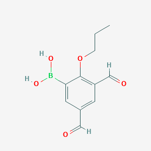 (3,5-DIFORMYL-2-PROPOXYPHENYL)BORONIC ACID structure, CAS 1072951-92-8