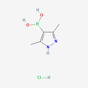 (3,5-DIMETHYL-1H-PYRAZOL-4-YL)BORONIC ACID HYDROCHLORIDE structure, CAS 1162262-39-6