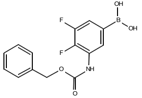 (3-(((BENZYLOXY)CARBONYL)AMINO)-5-FLUOROPHENYL)BORONIC ACID structure, CAS 874290-61-6