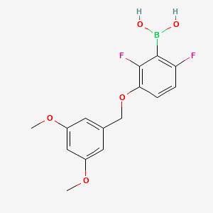 (3-((3,5-DIMETHOXYBENZYL)OXY)-2,6-DIFLUOROPHENYL)BORONIC ACID structure, CAS 849062-01-7