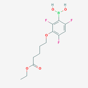 (3-((5-ETHOXY-5-OXOPENTYL)OXY)-2,4,6-TRIFLUOROPHENYL)BORONIC ACID structure, CAS 1150114-31-0