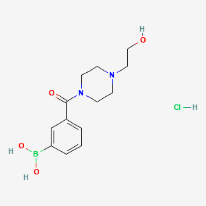 (3-(4-(2-HYDROXYETHYL)PIPERAZINE-1-CARBONYL)PHENYL)BORONIC ACID HYDROCHLORIDE structure, CAS 957060-95-6