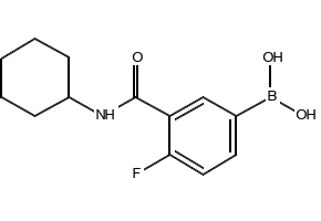 (3-(CYCLOHEXYLCARBAMOYL)-4-FLUOROPHENYL)BORONIC ACID structure, CAS 874219-24-6