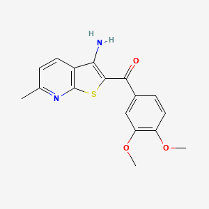 (3-AMINO-6-METHYLTHIENO[2,3-B]PYRIDIN-2-YL)(3,4-DIMETHOXYPHENYL)METHANONE structure, CAS 335402-92-1