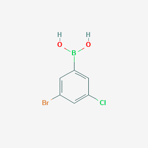 (3-BROMO-5-CHLOROPHENYL)BORONIC ACID structure, CAS 1186403-17-7