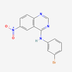 (3-BROMOPHENYL)-(6-NITROQUINAZOLIN-4-YL)AMINE structure, CAS 169205-77-0