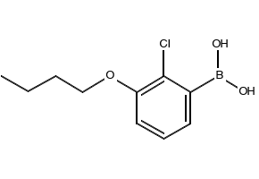 (3-BUTOXY-2-CHLOROPHENYL)BORONIC ACID structure, CAS 1256345-58-0