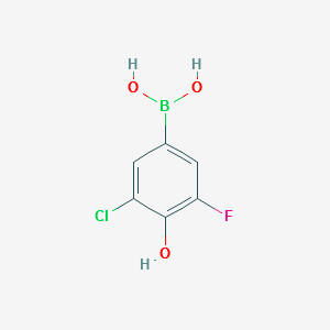 (3-CHLORO-5-FLUORO-4-HYDROXYPHENYL)BORONIC ACID structure, CAS 1003298-72-3