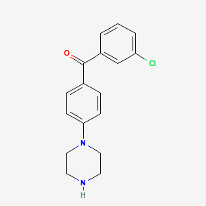 (3-CHLOROPHENYL)(4-(PIPERAZIN-1-YL)PHENYL)METHANONE structure, CAS 886506-39-4