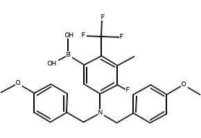 (3-FLUORO-4-(((4-METHOXYBENZYL)OXY)CARBAMOYL)PHENYL)BORONIC ACID structure, CAS 913835-49-1