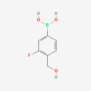 (3-FLUORO-4-(HYDROXYMETHYL)PHENYL)BORONIC ACID structure, CAS 1082066-52-1