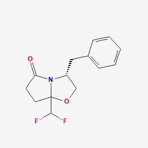 (3R)-3-BENZYL-7A-(DIFLUOROMETHYL)TETRAHYDROPYRROLO[2,1-B]OXA-ZOL-5(6H)-ONE structure, CAS 1191936-75-0