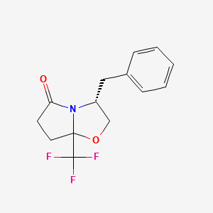 (3R)-3-BENZYL-7A-(TRIFLUOROMETHYL)TETRAHYDROPYRROLO[2,1-B]OXAZOL-5(6H)-ONE structure, CAS 1191897-26-3