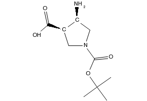 (3R,4R)-4-AMINO-1-(TERT-BUTOXYCARBONYL)PYRROLIDINE-3-CARBOXYLIC ACID structure, CAS 492462-02-9