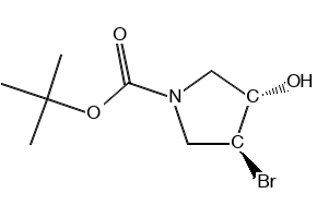 (3R,4R)-TERT-BUTYL 3-BROMO-4-HYDROXYPYRROLIDINE-1-CARBOXYLATE structure, CAS 252574-02-0