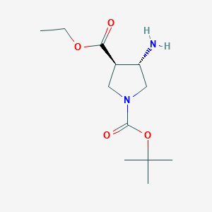 (3R,4S)-1-TERT-BUTYL 3-ETHYL 4-AMINOPYRROLIDINE-1,3-DICARBOXYLATE structure, CAS 895243-98-8