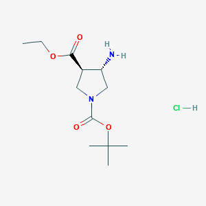 (3R,4S)-1-TERT-BUTYL 3-ETHYL 4-AMINOPYRROLIDINE-1,3-DICARBOXYLATE HYDROCHLORIDE structure, CAS 1262849-90-0