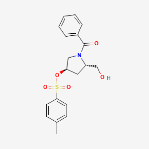 (3R,5S)-1-BENZOYL-5-(HYDROXYMETHYL)PYRROLIDIN-3-YL 4-METHYLBENZENESULFONATE structure, CAS 31560-22-2
