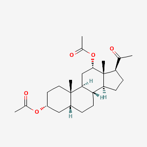 (3R,8R,9S,10S,12S,13S,14S,17S)-17-ACETYL-10,13-DIMETHYLHEXADECAHYDRO-1H-CYCLOPENTA[A]PHENANTHRENE-3,12-DIYL DIACETATE structure, CAS 15991-93-2