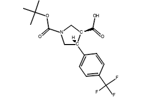 (3S,4R)-1-(TERT-BUTOXYCARBONYL)-4-(4-(TRIFLUOROMETHYL)PHENYL)PYRROLIDINE-3-CARBOXYLIC ACID structure, CAS 955137-85-6