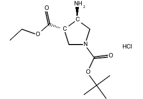 (3S,4R)-1-TERT-BUTYL 3-ETHYL 4-AMINOPYRROLIDINE-1,3-DICARBOXYLATE HYDROCHLORIDE structure, CAS 955138-54-2