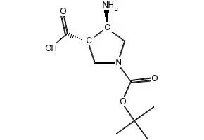 (3S,4R)-4-AMINO-1-(TERT-BUTOXYCARBONYL)PYRROLIDINE-3-CARBOXYLIC ACID structure, CAS 369623-85-8