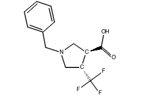 (3S,4S)-1-(2-ETHOXYETHYL)-4-(TRIFLUOROMETHYL)PYRROLIDINE-3-CARBOXYLIC ACID structure, CAS 1186655-16-2